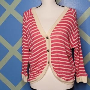 Splendid striped button Cardigan
